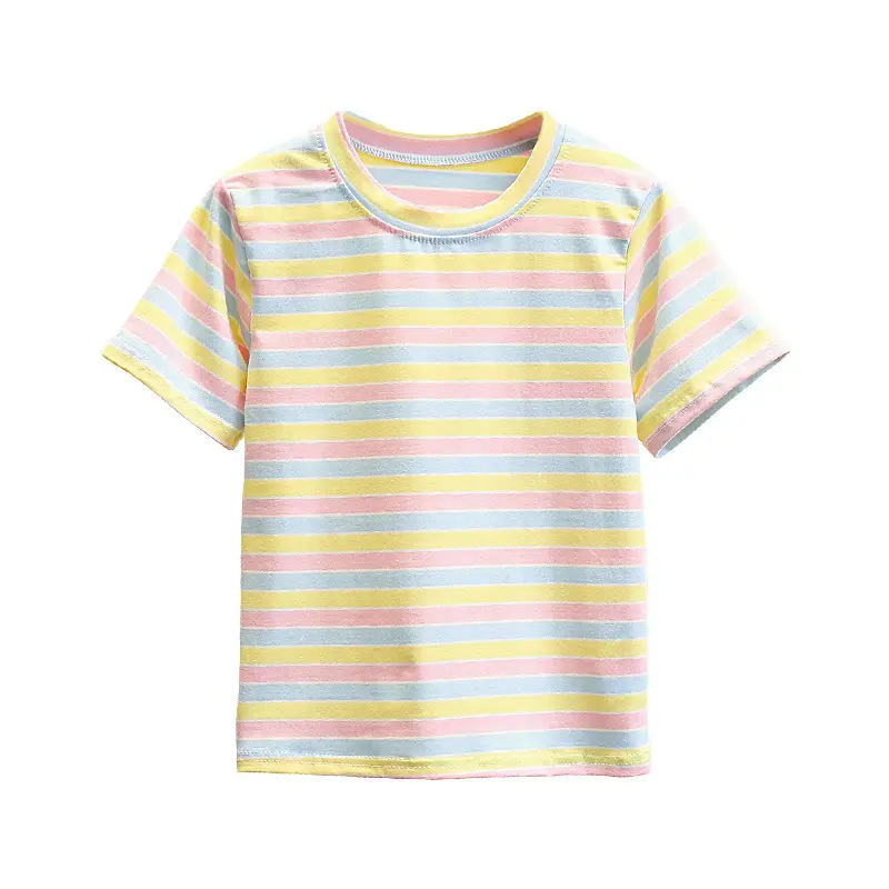 100 Cotton Striped T-Shirt for Boys Girls Loose Fit