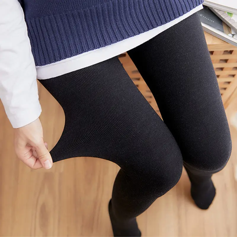 Black Cotton Padded Socks for Women Spring Autumn - Image 16