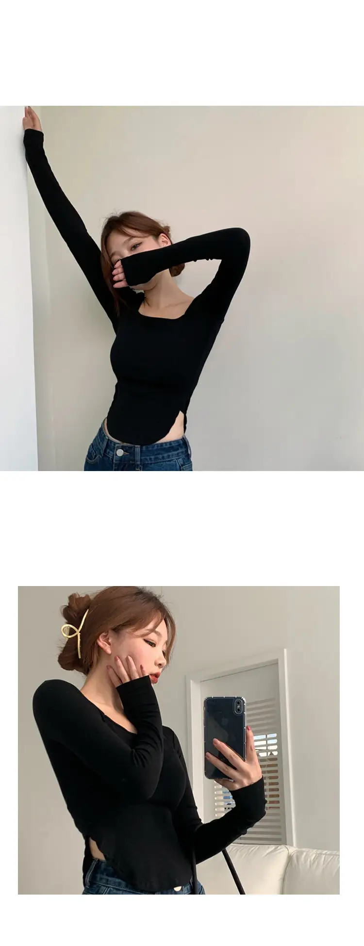 Vintage Irregular Long Sleeve T-Shirt Women 2025 Autumn — feature 16