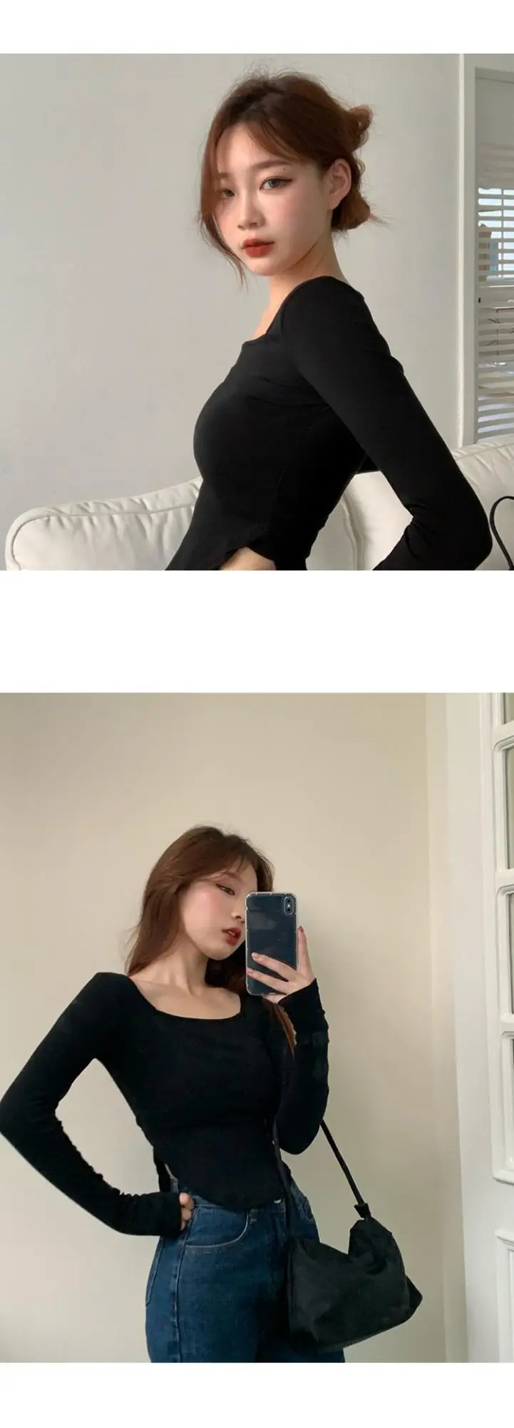 Vintage Irregular Long Sleeve T-Shirt Women 2025 Autumn — feature 17