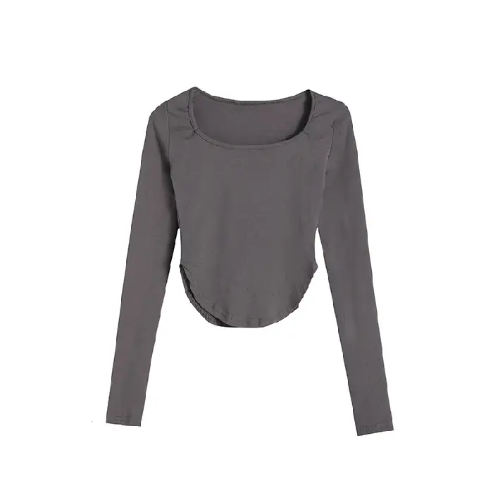 Vintage Irregular Long Sleeve T-Shirt Women 2025 Autumn - Image 2