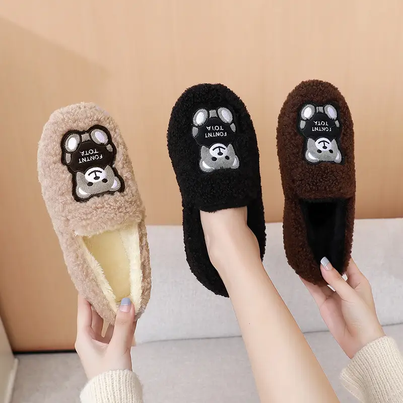 Old Beijing Cloth Shoes for Women, Cotton Shoes with Fleece Lining, Thickened Winter New Style Loafers, Non-Slip Mom Shoes, Korean Version Versatile Cartoon Design - Image 4