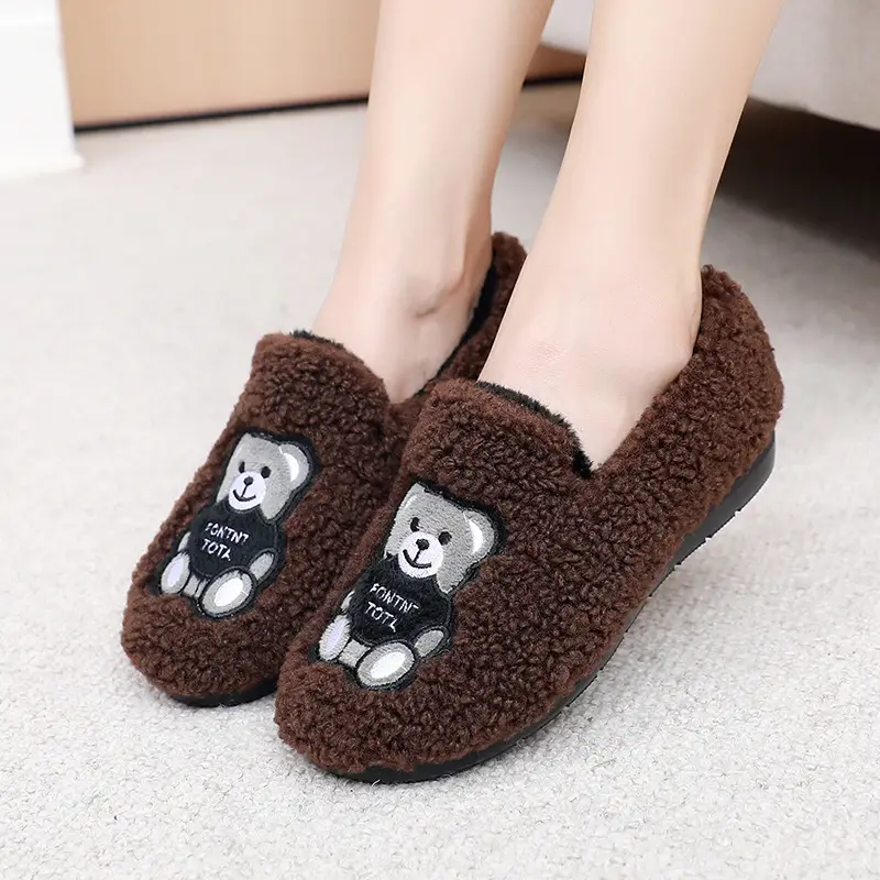 Old Beijing Cloth Shoes for Women, Cotton Shoes with Fleece Lining, Thickened Winter New Style Loafers, Non-Slip Mom Shoes, Korean Version Versatile Cartoon Design - Image 7