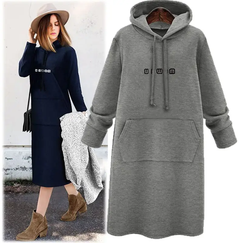 Women's Grey Hooded Hoodie Large Medium Winter Wear — feature 5