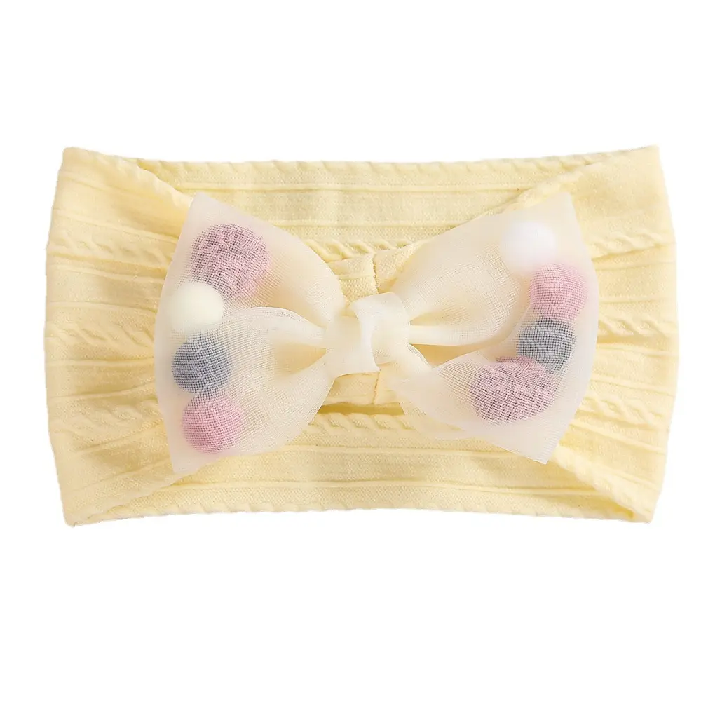 Baby Jacquard Bow Hair Belt Mint Green - Image 11