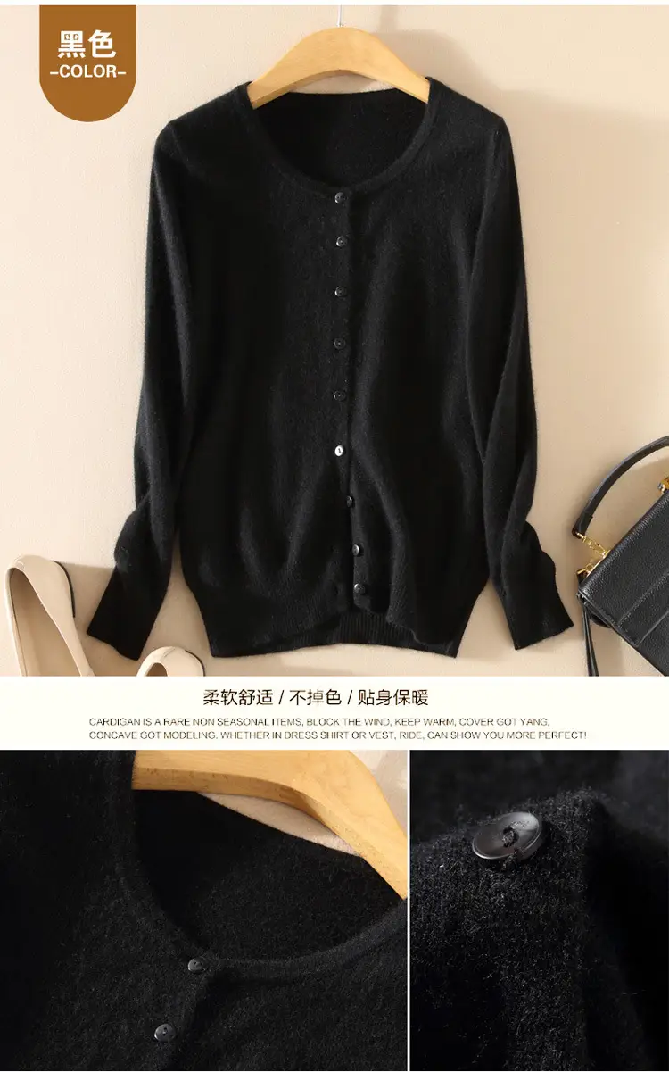 Women Knitted V-Neck Cardigan with Buttons — feature 30