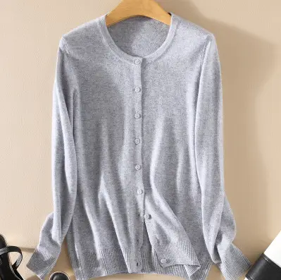 Women Knitted V-Neck Cardigan with Buttons - Image 10