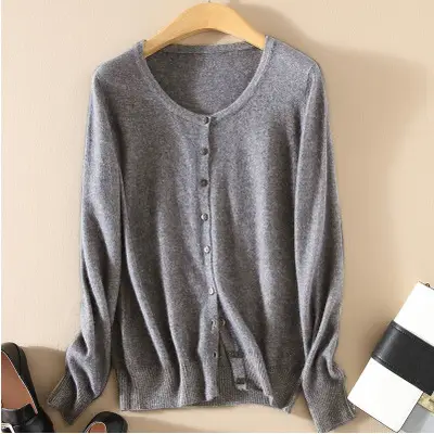Women Knitted V-Neck Cardigan with Buttons - Image 14