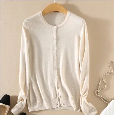 Women Knitted V-Neck Cardigan with Buttons - Image 8