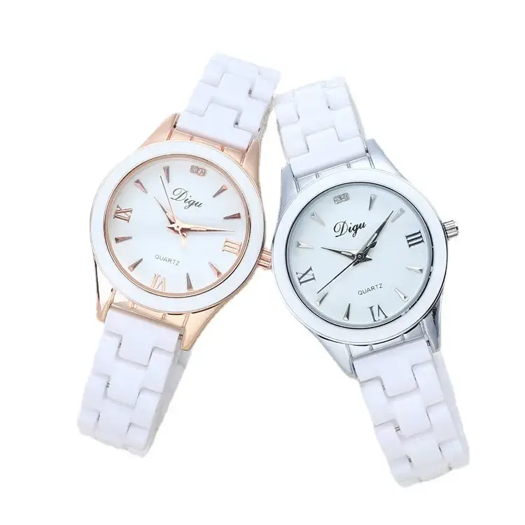 Korean Brand Women's Ceramic Watch White Rose Gold - Image 3