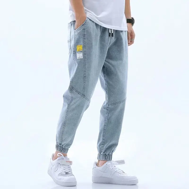 Men's 2024 Black Loose Leg Harem Pants Nine Point Design - Image 6
