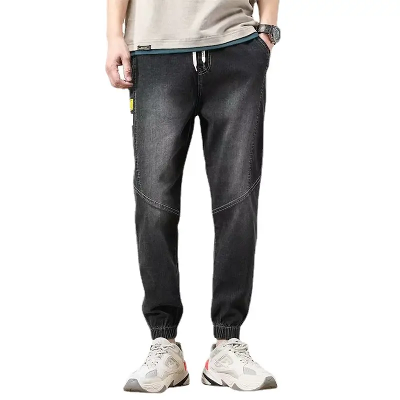 Men's 2024 Black Loose Leg Harem Pants Nine Point Design - Image 8