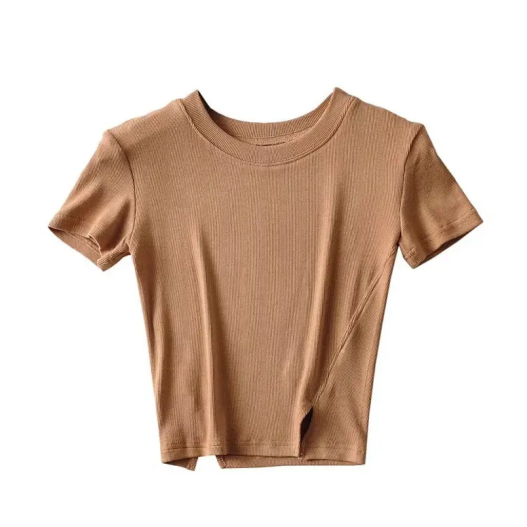 Women White Round Neck Short Sleeve T-Shirt - Image 5