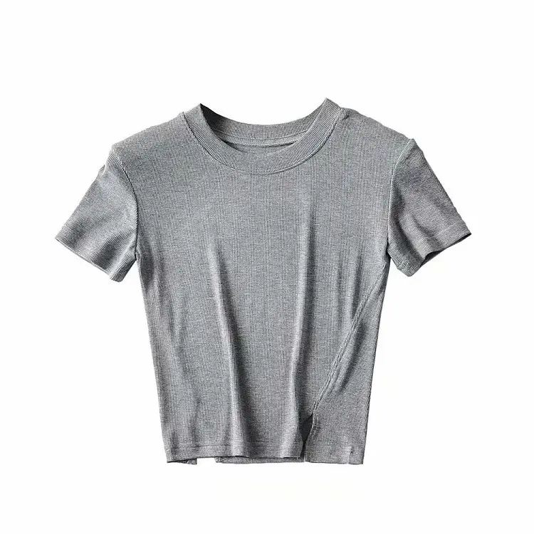 Women White Round Neck Short Sleeve T-Shirt