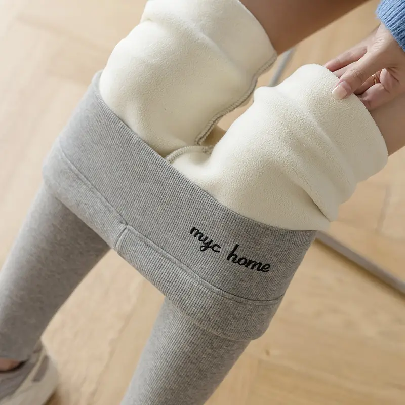 Women Fleece Leggings Gray Slimming Warm Winter - Image 10
