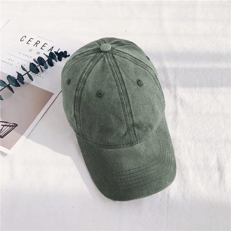 Soft Washed Peaked Cap for Men Women Tan
