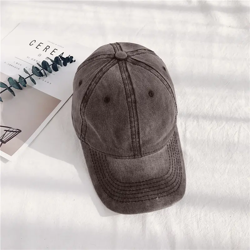 Soft Washed Peaked Cap for Men Women Tan