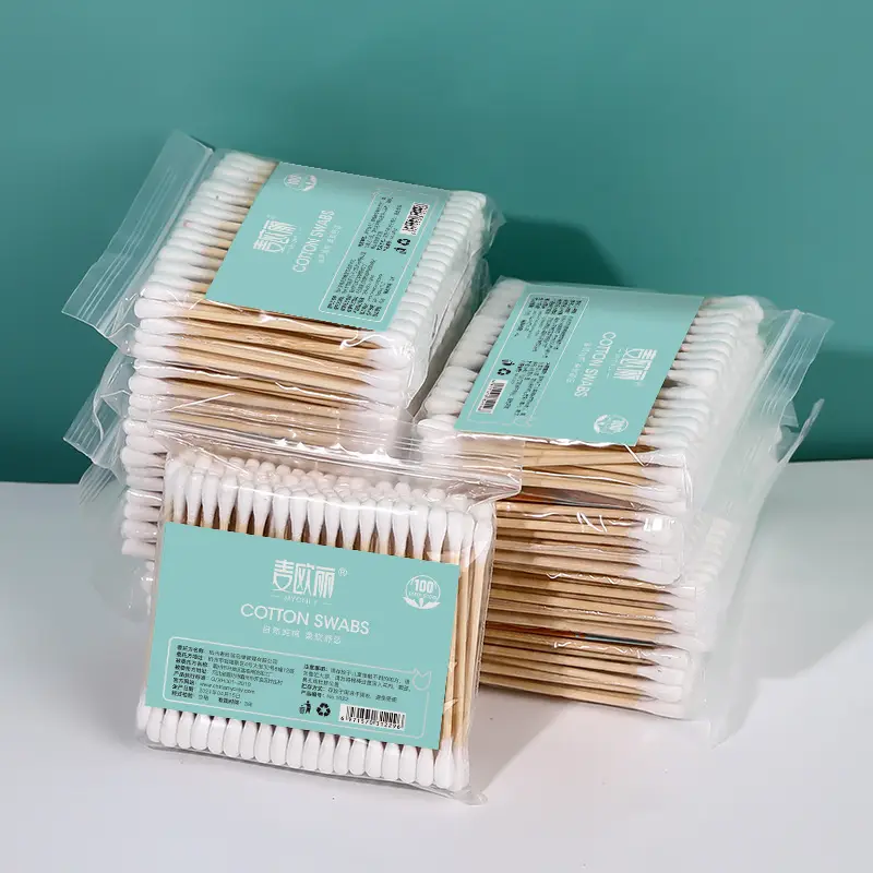 Maiouli 100 Bagged Cotton Swabs Double-Headed Sanitary Cleaning - Image 4