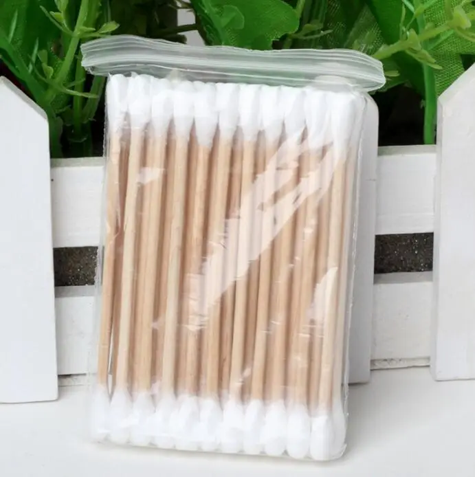 Maiouli 100 Bagged Cotton Swabs Double-Headed Sanitary Cleaning - Image 2