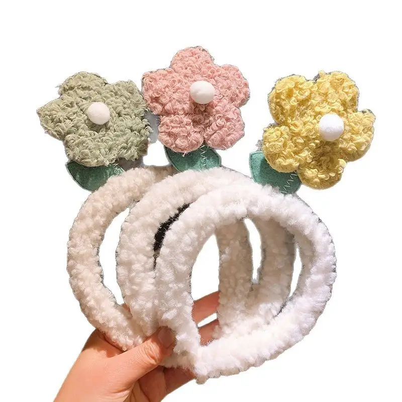 Cute Bear Plush Hairband with Flower Headband - Image 48
