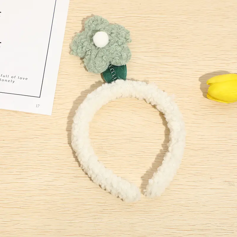Cute Bear Plush Hairband with Flower Headband - Image 19