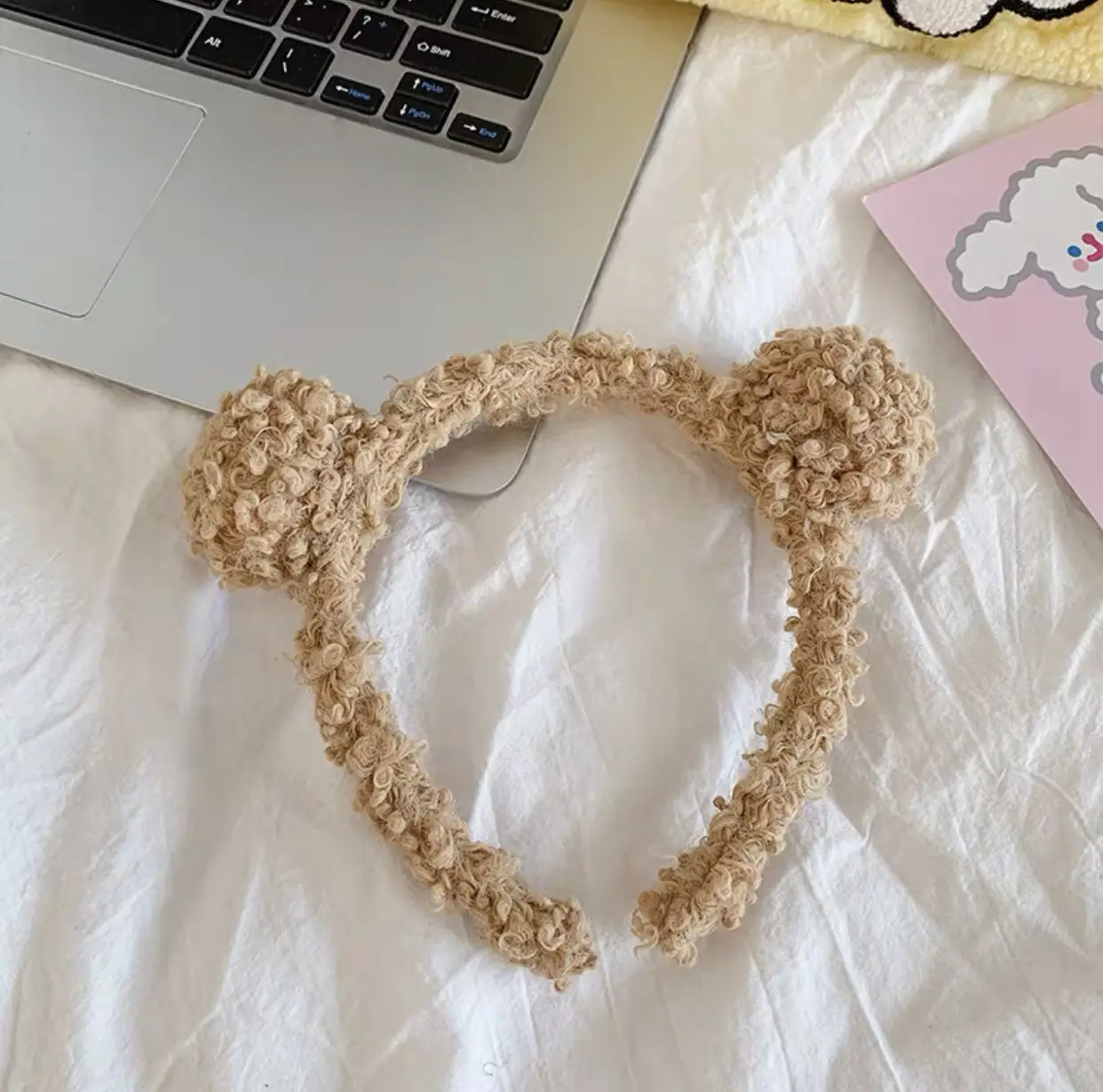 Cute Bear Plush Hairband with Flower Headband - Image 25