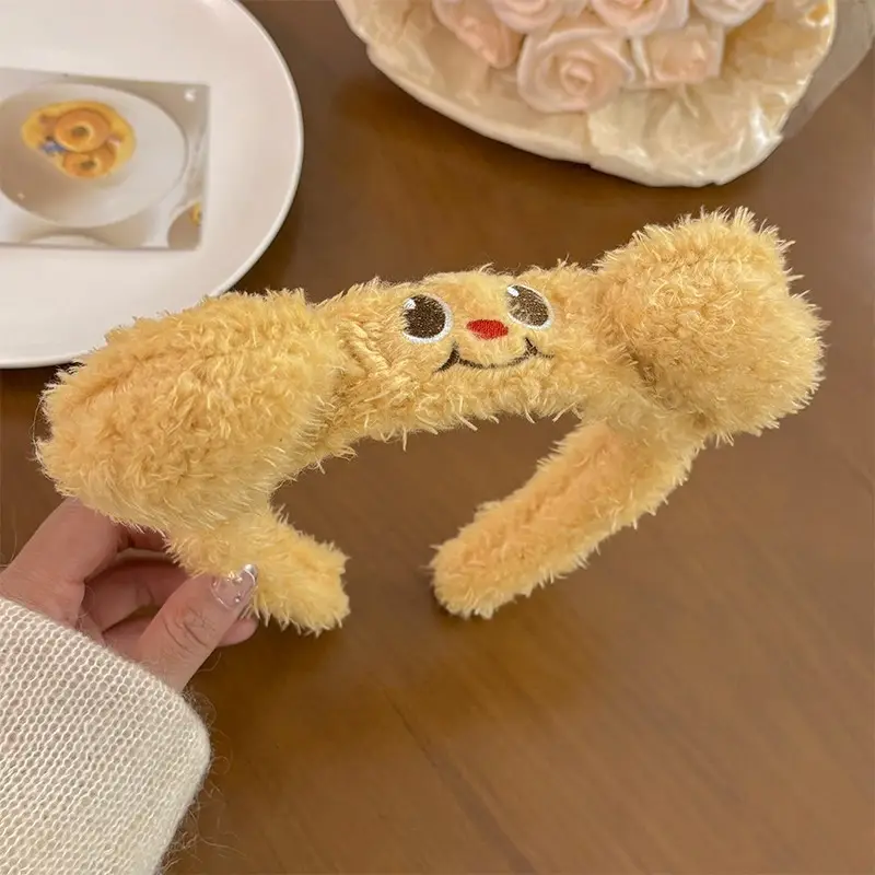 Cute Bear Plush Hairband with Flower Headband - Image 41
