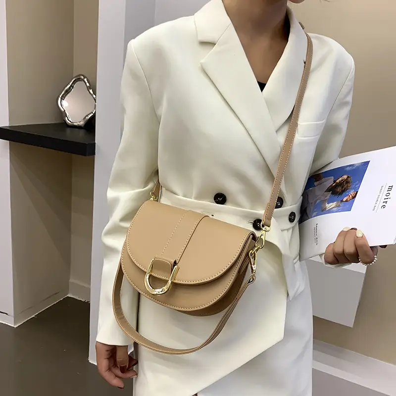 Women's Crossbody Bag White Leather 2021 New Style