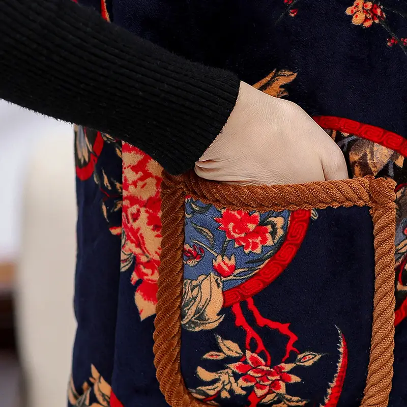 Middle-aged Women Velvet Waistcoat Vest Winter Padded Old Lady - Image 10