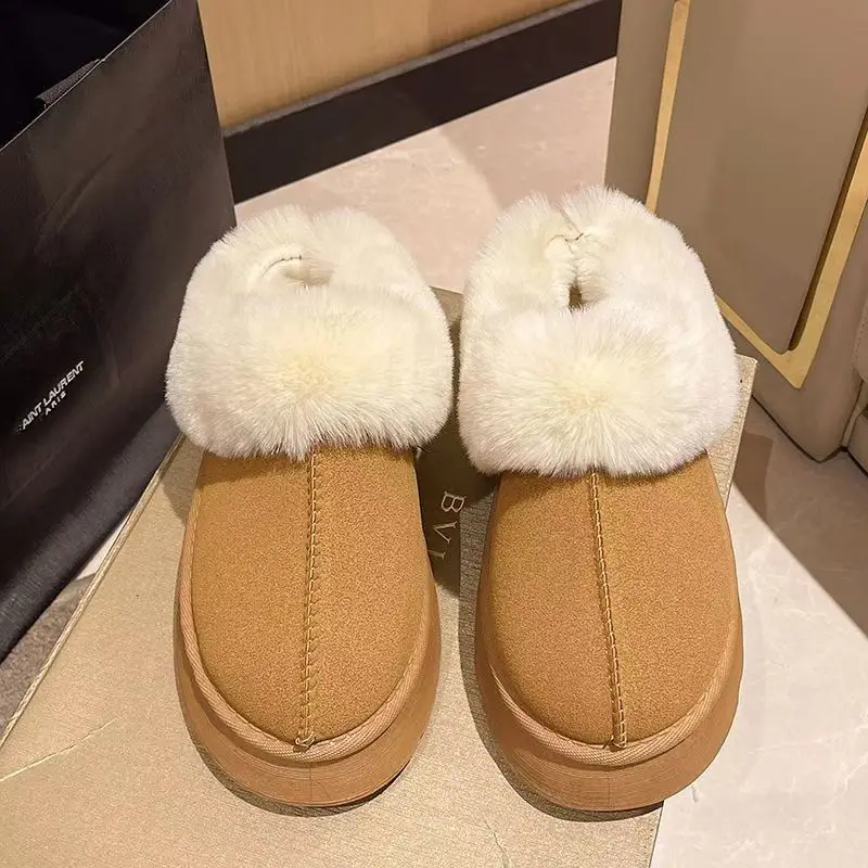 Winter New Style Velvet Thickeneded Bottom Comfortable Warm Cotton Slippers for Men High-end Home Office Indoor Cotton Slippers for Women