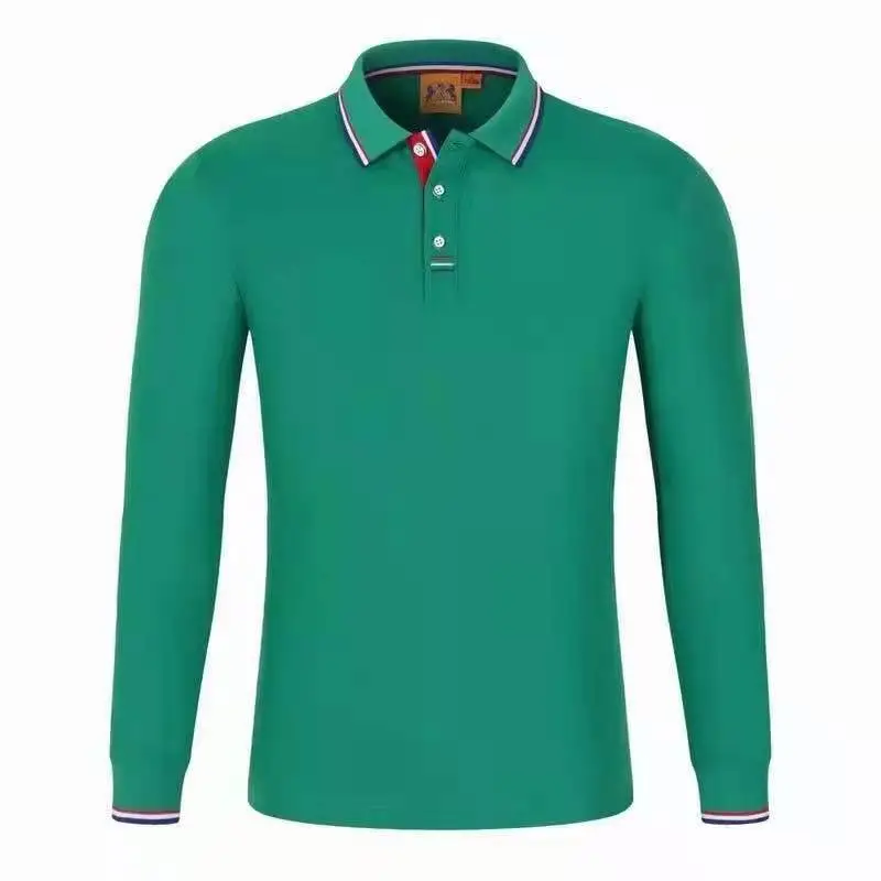 Blue Long Sleeve Polo Shirt for Office Staff