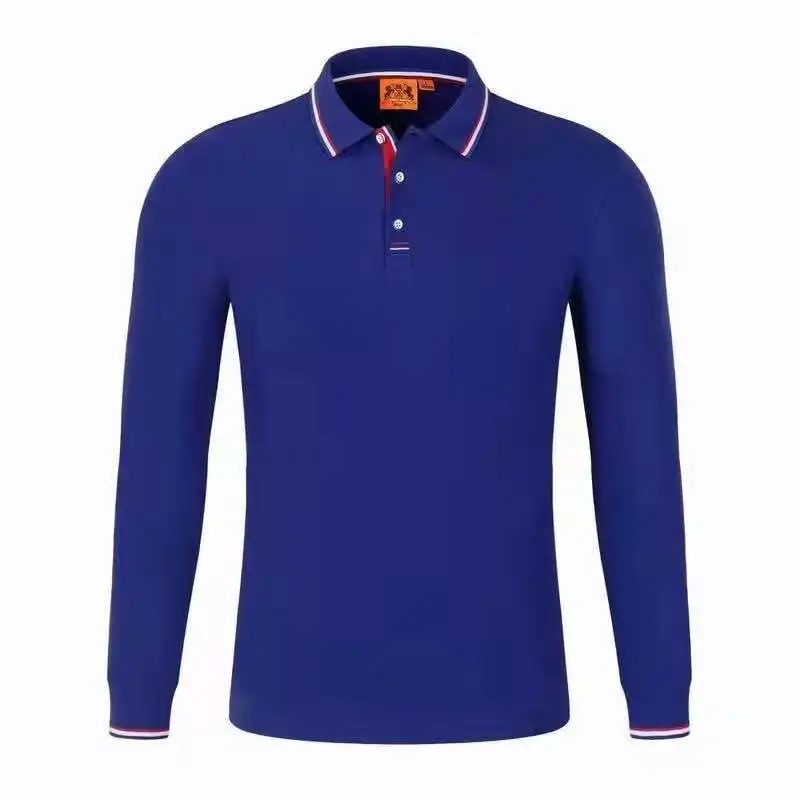 Blue Long Sleeve Polo Shirt for Office Staff