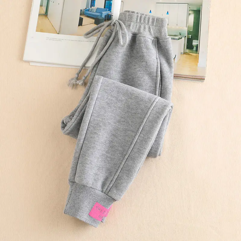 Women's 2-Piece Fleece Sweatpants Set Black Beige Grey