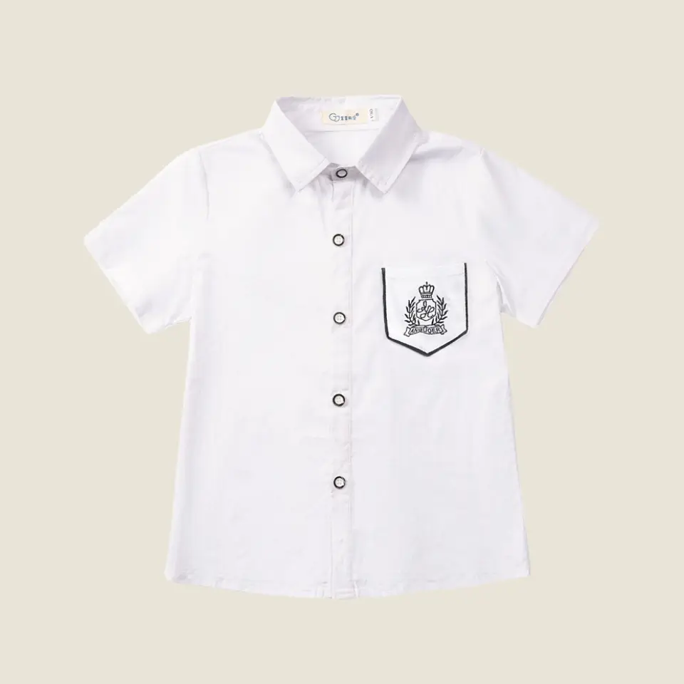 Summer Boys Light Blue Short Sleeve School Shirt - Image 11