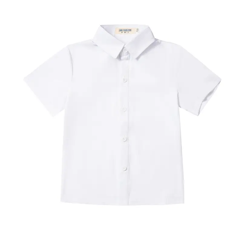 Summer Boys Light Blue Short Sleeve School Shirt - Image 5