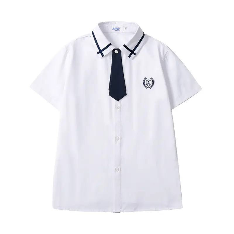 Summer Boys Light Blue Short Sleeve School Shirt - Image 6