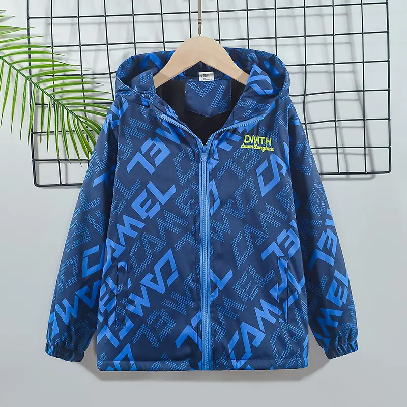 New Boys Velvet Windproof Hoodie Jacket 3-15 - Image 8