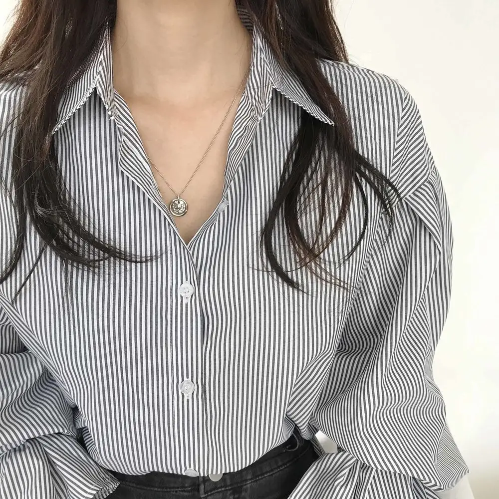 Women's Striped Lantern Long Sleeve Shirt - Image 5