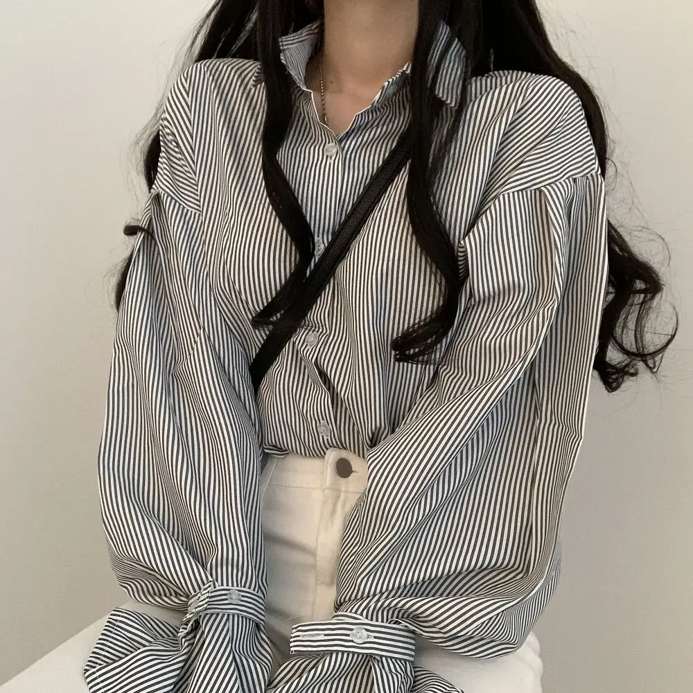 Women's Striped Lantern Long Sleeve Shirt — feature 10