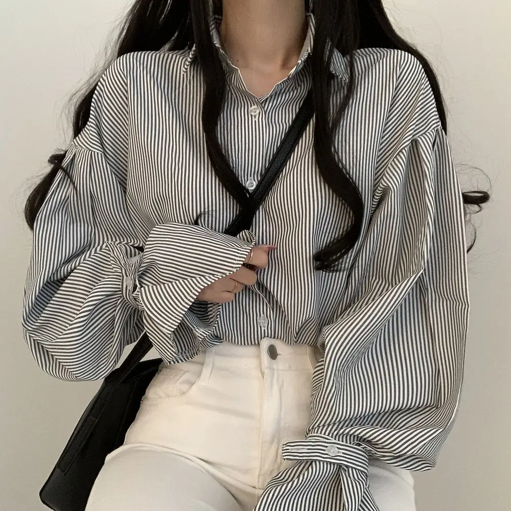 Women's Striped Lantern Long Sleeve Shirt — feature 11