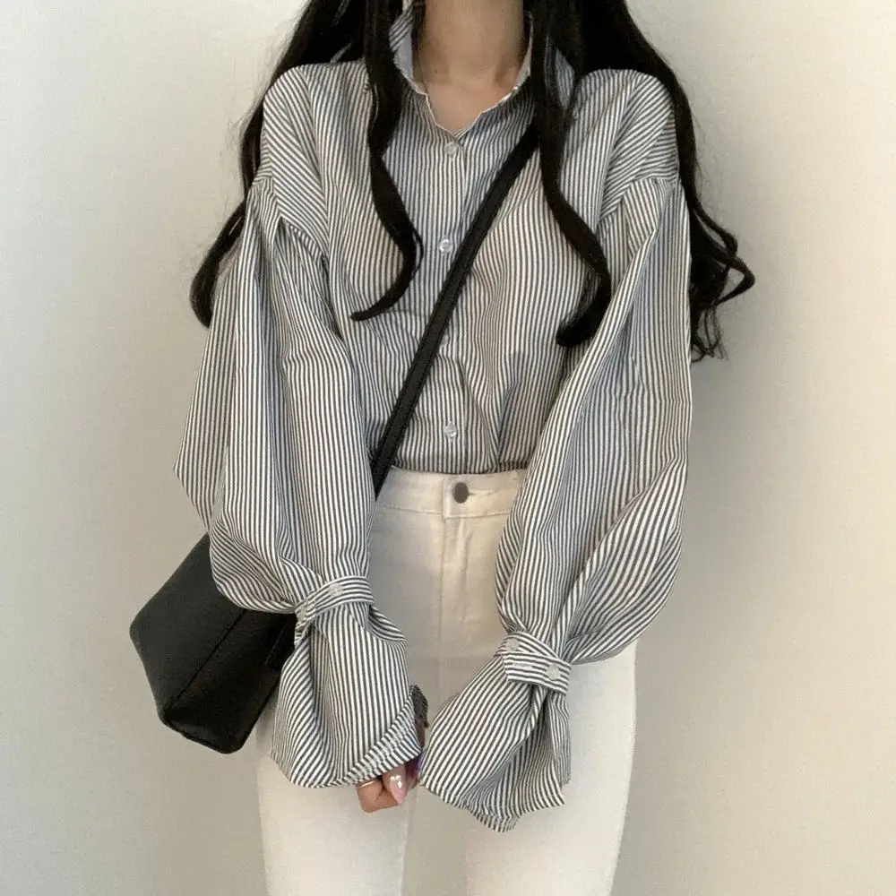 Women's Striped Lantern Long Sleeve Shirt — feature 4