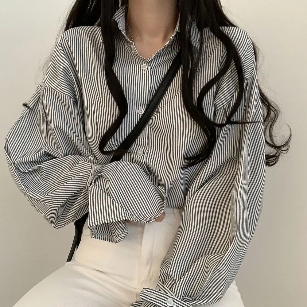 Women's Striped Lantern Long Sleeve Shirt — feature 7