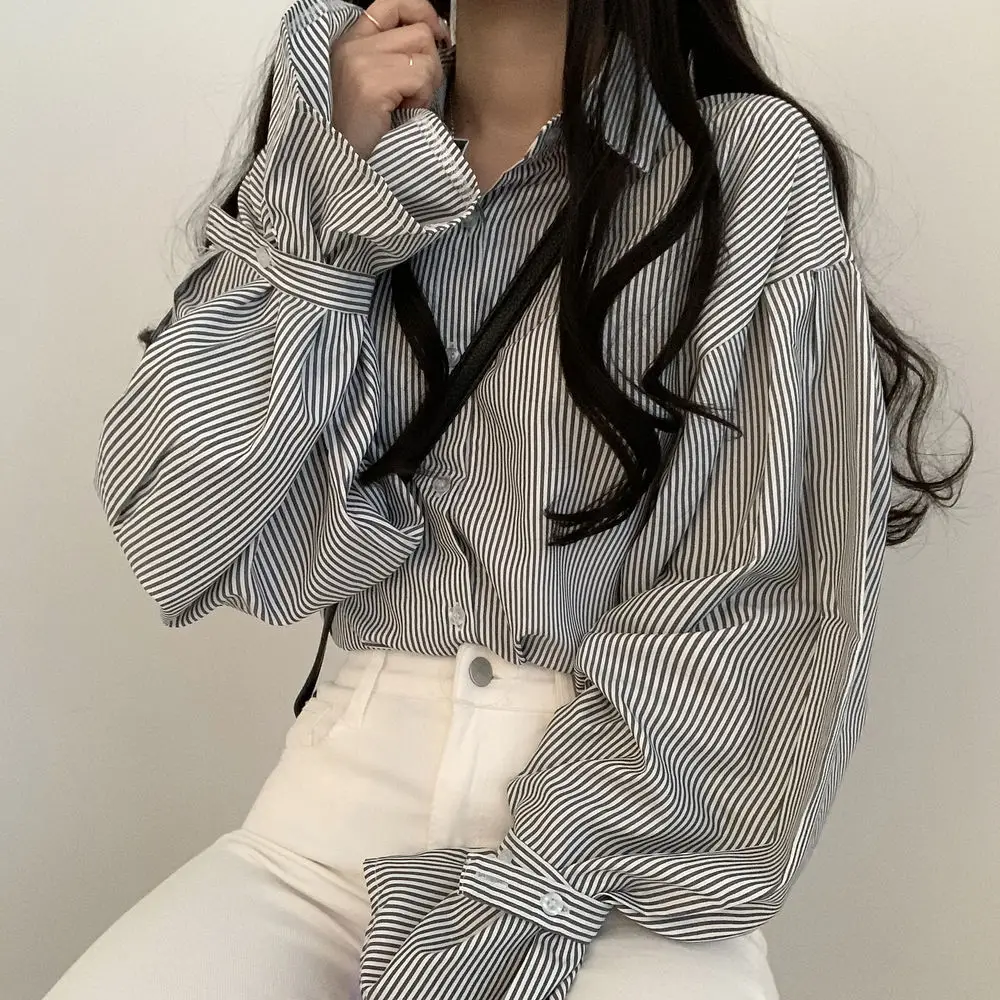 Women's Striped Lantern Long Sleeve Shirt — feature 8