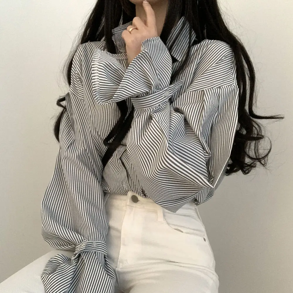 Women's Striped Lantern Long Sleeve Shirt — feature 9