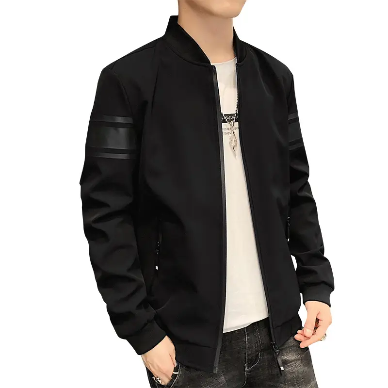 Men's Navy Blue Bomber Jacket Spring Autumn Casual - Image 10