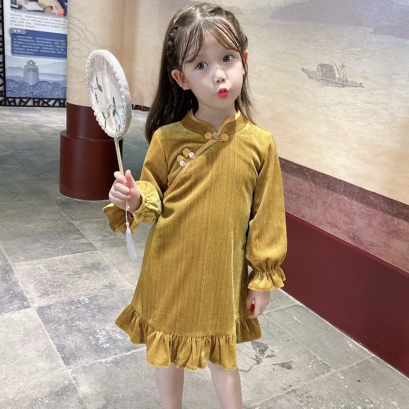 Girls Velvet Red Dress Small Medium Autumn Party Wear - Image 5