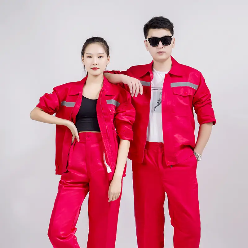 Men Blue Reflective Work Pants Slim Fit - Image 11