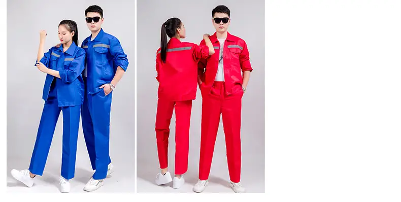Men Blue Reflective Work Pants Slim Fit — feature 6