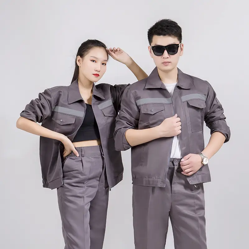 Men Blue Reflective Work Pants Slim Fit - Image 14