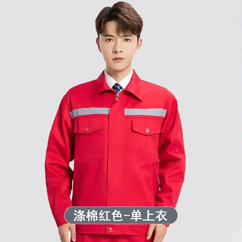 Men Blue Reflective Work Pants Slim Fit - Image 6